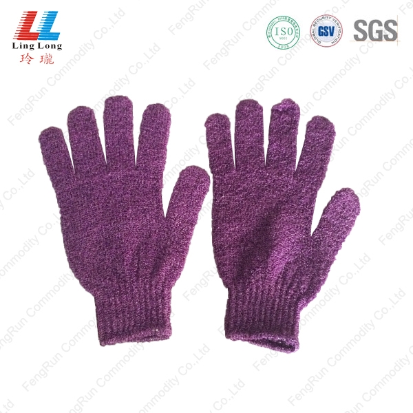 东营紫色沐浴手套